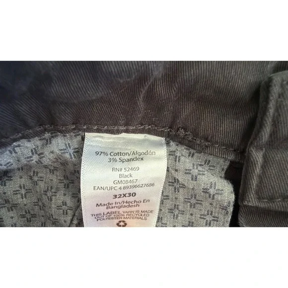 George Slim Fit Black Chino Pants Men's 32x30 - Picture 5 of 5